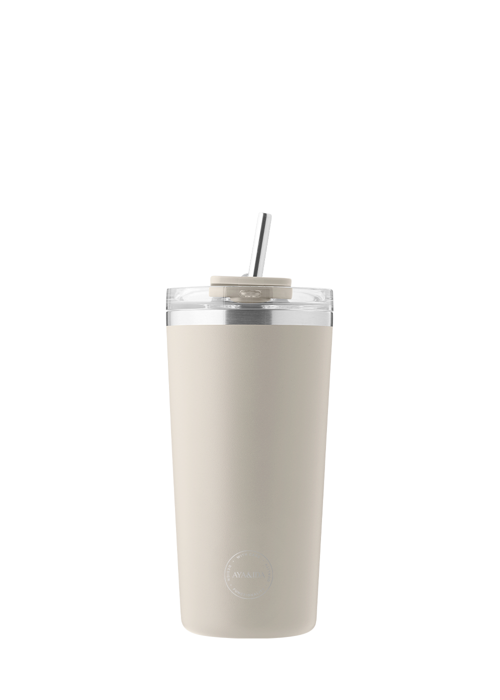 Termokop med sugerør, Cream Beige - 600 ml